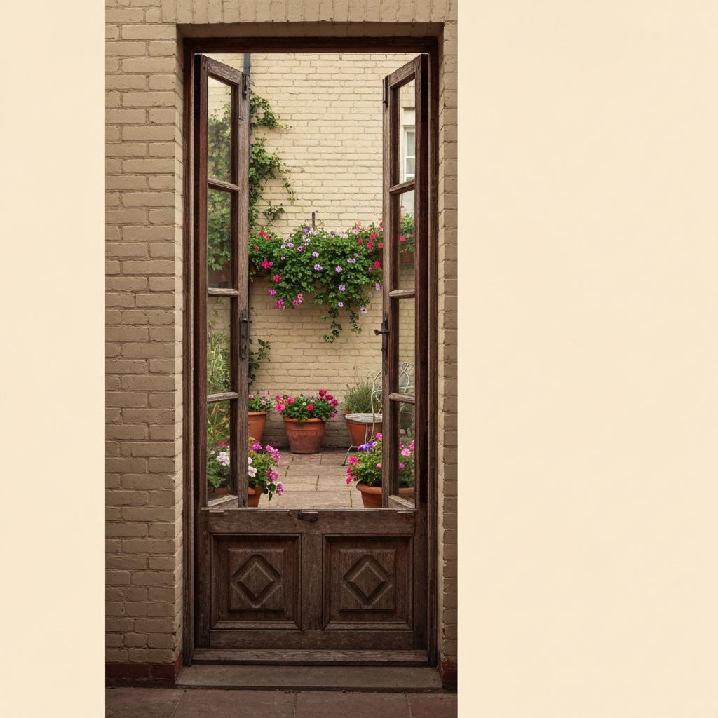 Covered timber patio with French doors leading to a Johannesburg garden