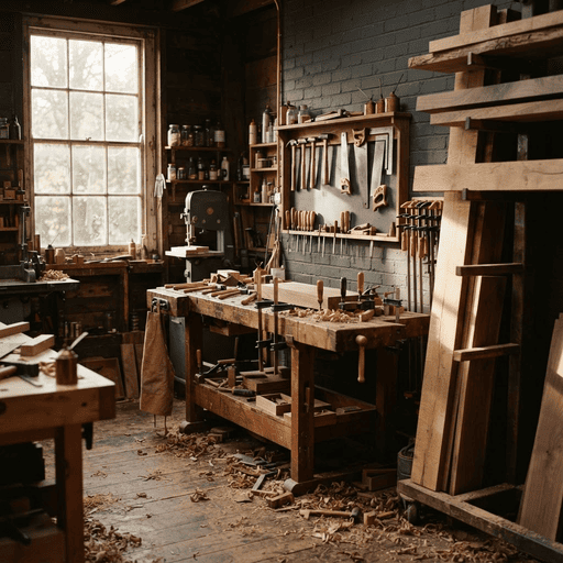 The Timber Studio workshop where every piece is measured, made, and finished